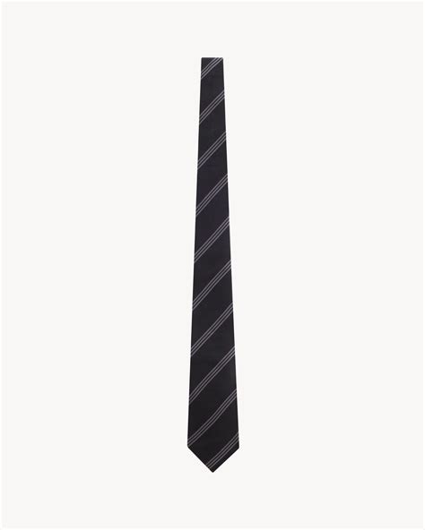 Wide tie in striped silk satin 